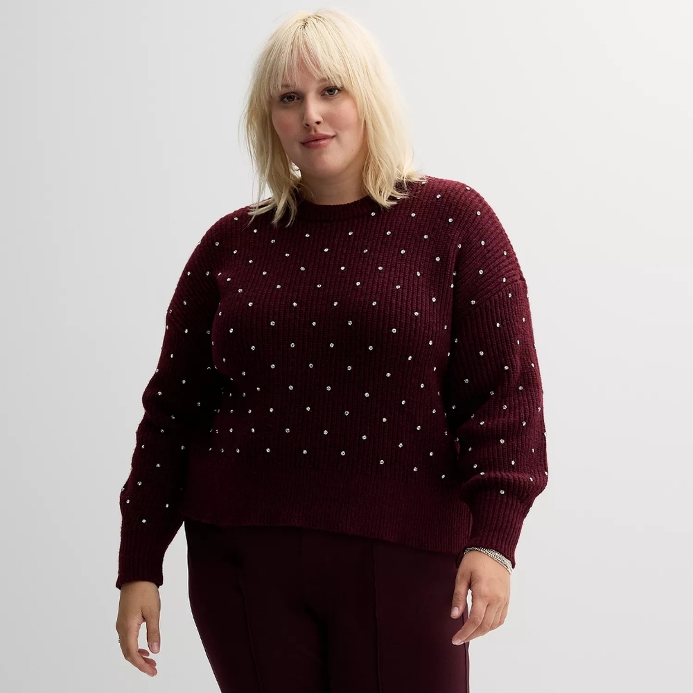 Women's Nine West Shine Crewneck Pullover - Size S